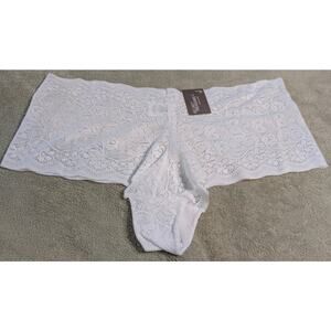 Secret Treasures Plus Size 2X XX Lace Boyshorts White Cheeky Panties Stretch New